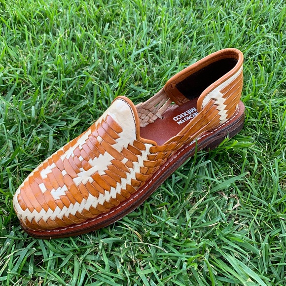 Mens Closed Toe Sandal MOCCASIN HUARACHE HONEY/TAN - Picture 3 of 8